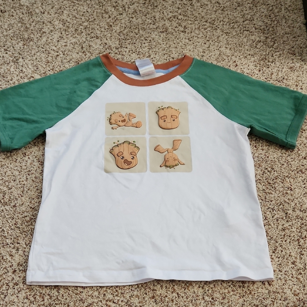 Marvel Green and White Groot Graphic Tee